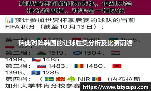 瑞典对阵韩国的让球胜负分析及比赛前瞻